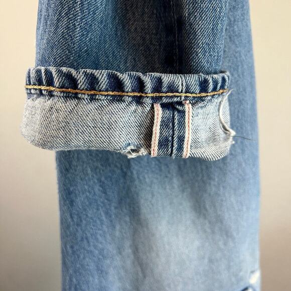 Levi's 511 Selvedge Slim White Cone Denim Jeans Men's 29x34 Mid Rise Distressed - Picture 7 of 9